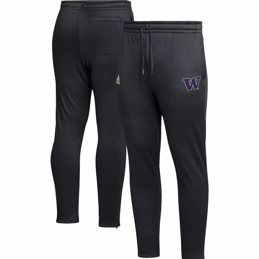 Hot * Men'S Adidas Black Washington Huskies Aeroready Tapered Pants