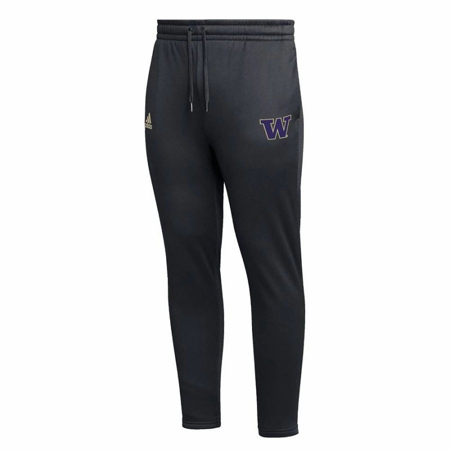 Hot * Men'S Adidas Black Washington Huskies Aeroready Tapered Pants