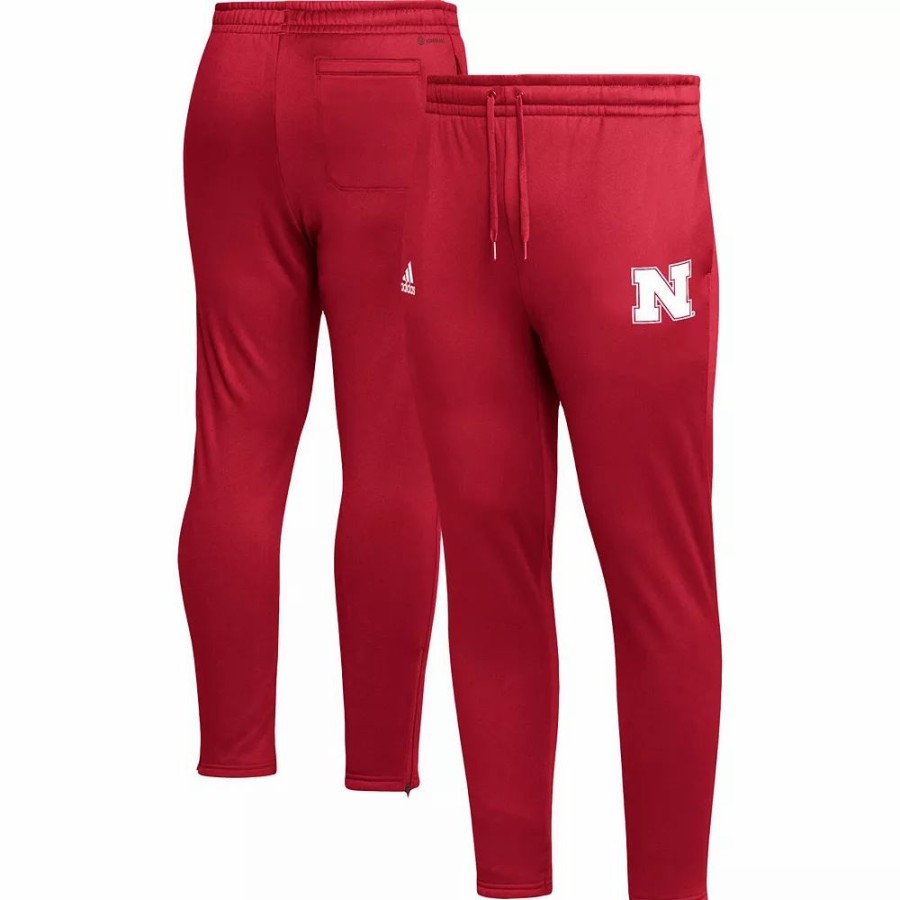 Online * Men'S Adidas Scarlet Nebraska Huskers Aeroready Tapered Pants