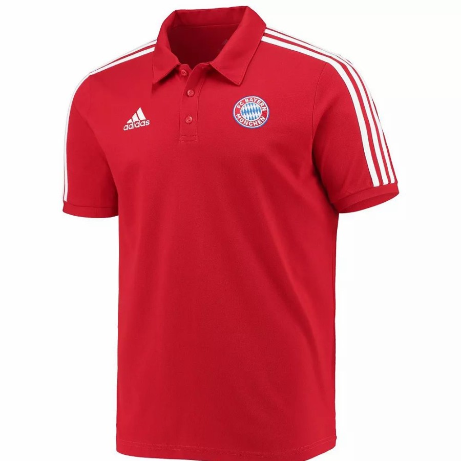 Best * Men'S Adidas Red Bayern Munich 3 Stripes Primegreen Polo