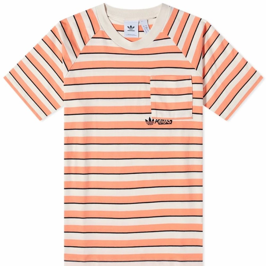 New * Adidas Summer Skate Striped Pocket Tee