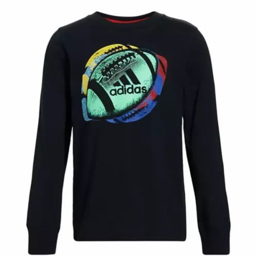 Best * Toddler Boys' Adidas Football Long Sleeve T-Shirt Black