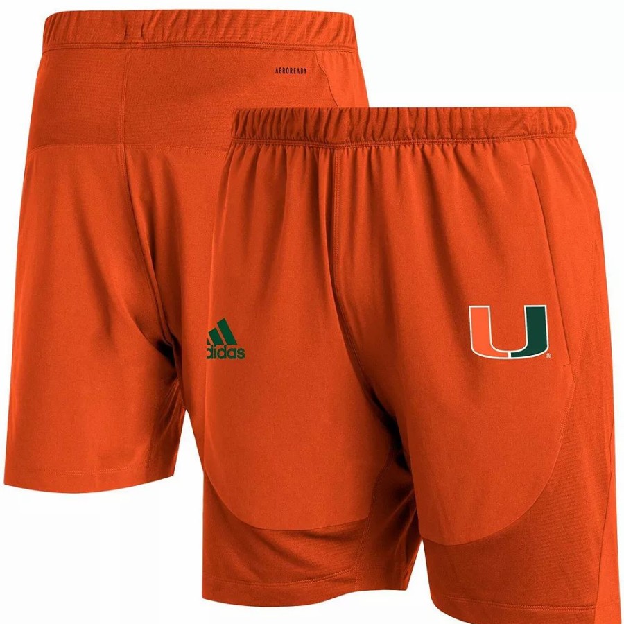 Best * Men'S Adidas Orange Miami Hurricanes 2021 Sideline Aeroready Training Shorts