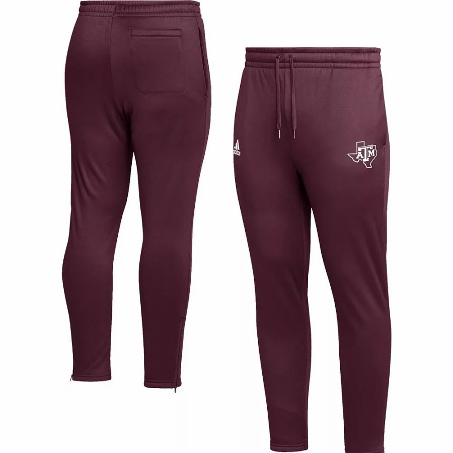 Best * Men'S Adidas Maroon Texas A&M Aggies Aeroready Tapered Pants