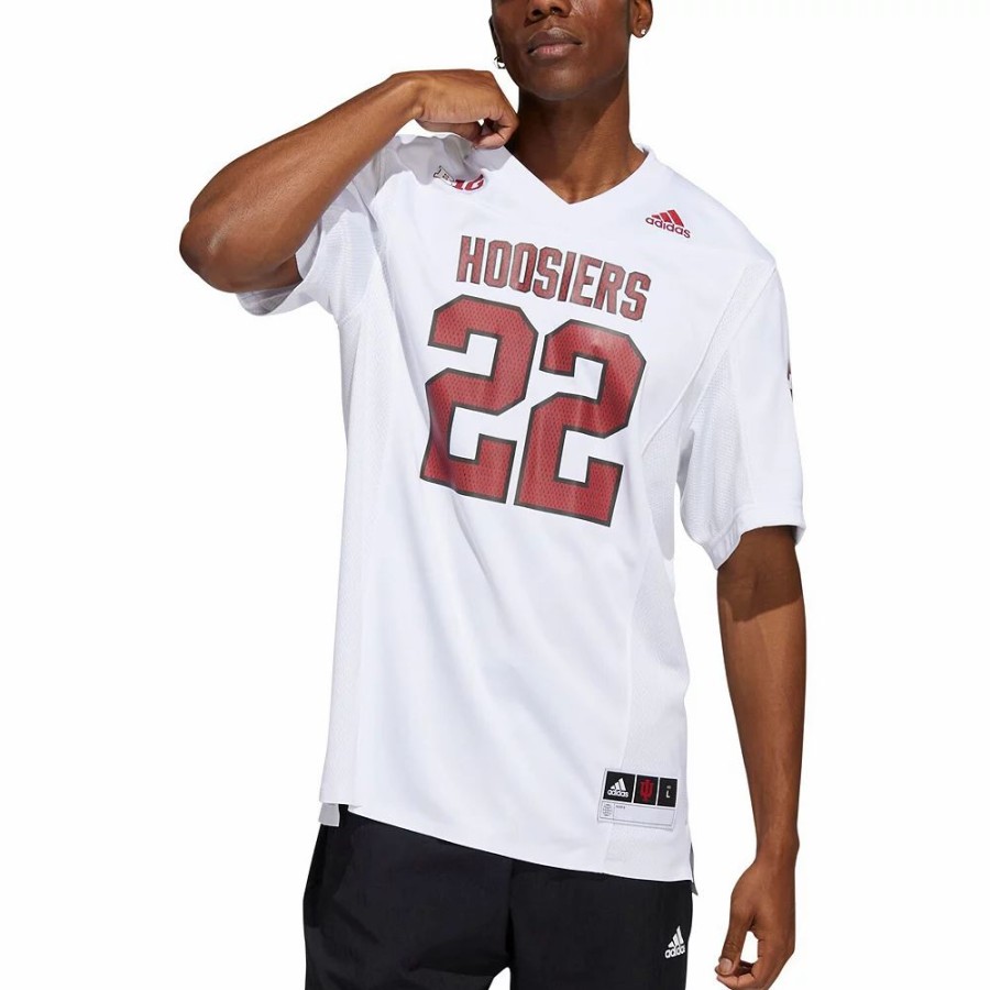 Online * Men'S Adidas #22 White Indiana Hoosiers 90S Away Premier Strategy Jersey