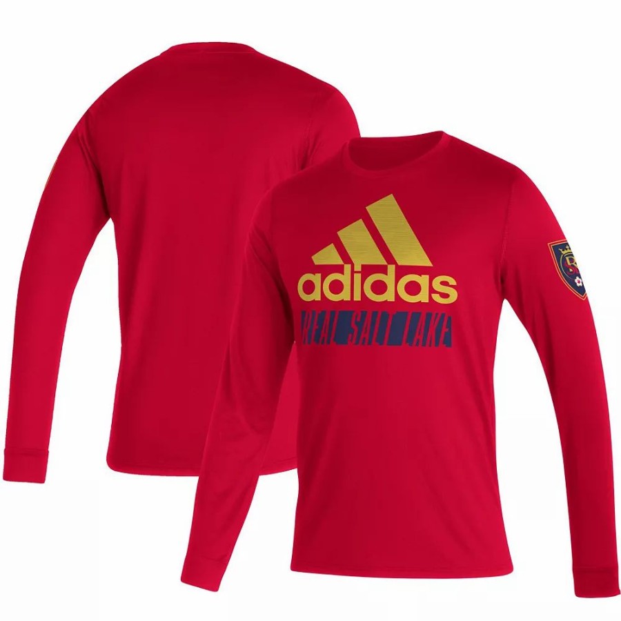 Wholesale * Men'S Adidas Red Real Salt Lake Vintage Long Sleeve T-Shirt