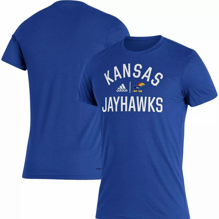 Best * Men'S Adidas Royal Kansas Jayhawks Sideline Locker Heritage T-Shirt