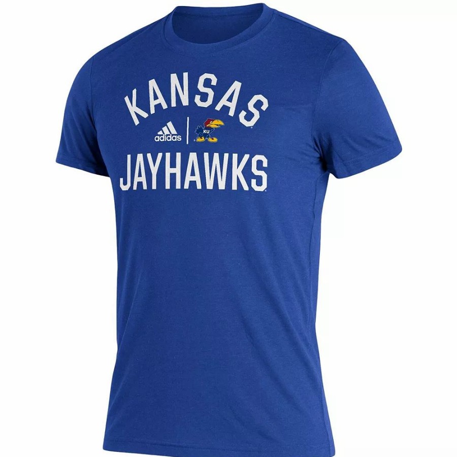 Best * Men'S Adidas Royal Kansas Jayhawks Sideline Locker Heritage T-Shirt