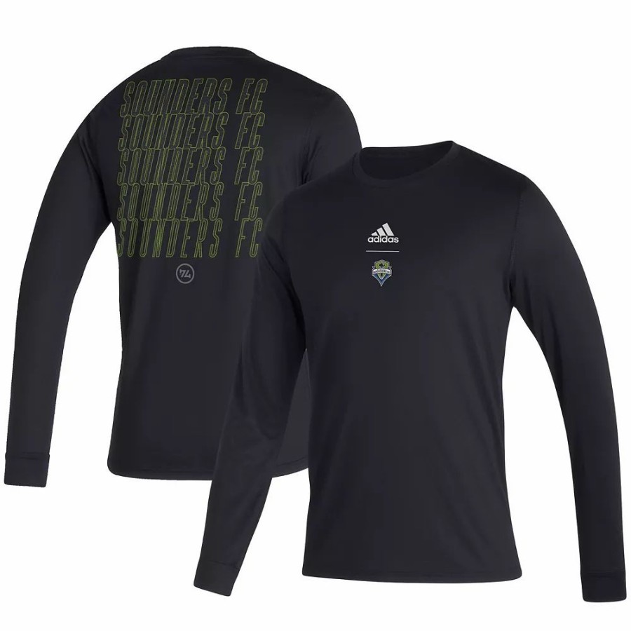 Clearance * Men'S Adidas Black Seattle Sounders Fc Club Long Sleeve T-Shirt