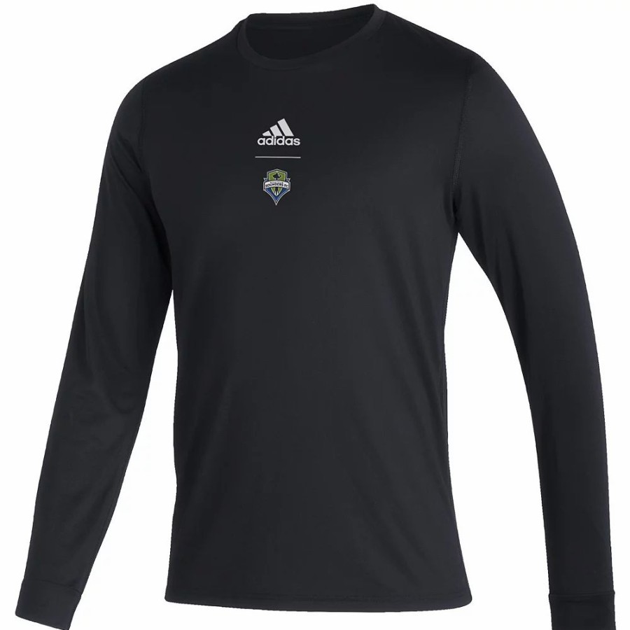 Clearance * Men'S Adidas Black Seattle Sounders Fc Club Long Sleeve T-Shirt