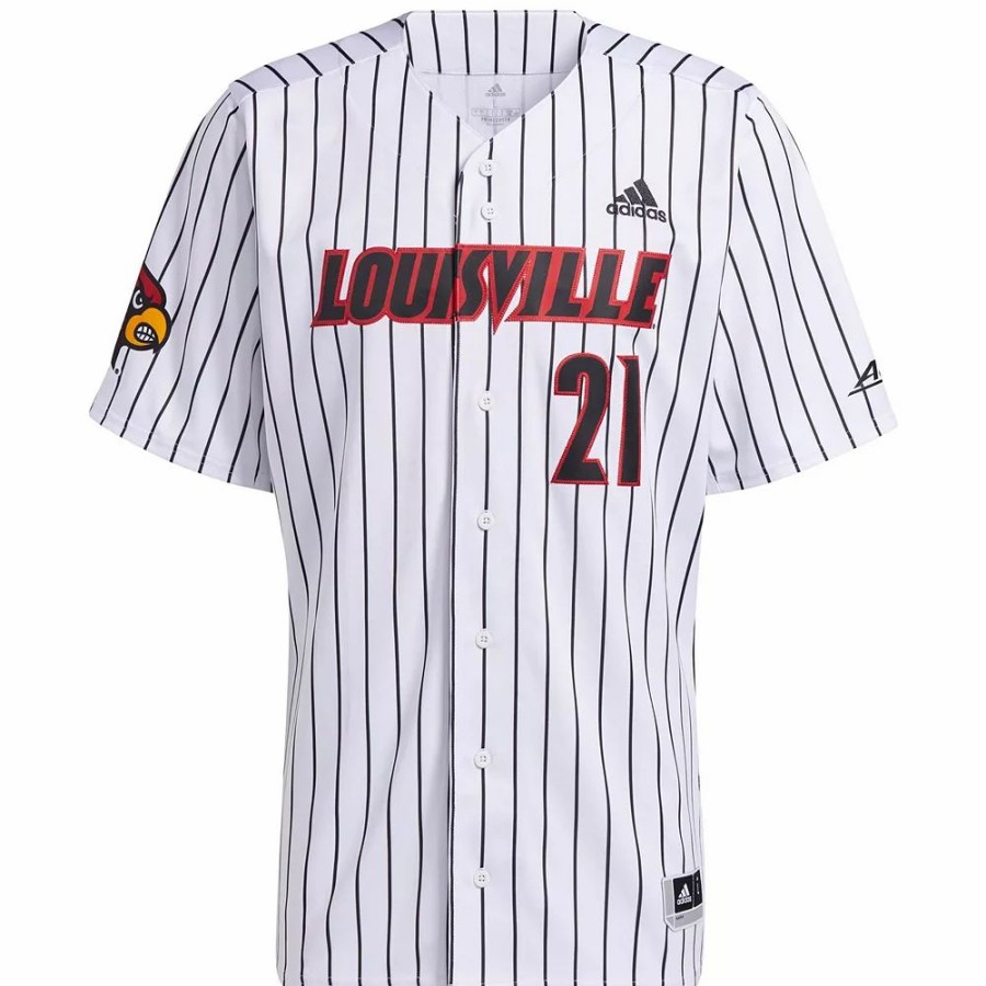 Wholesale * Men'S Adidas White Louisville Cardinals Replica Baseball Jersey