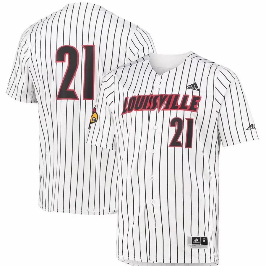 Wholesale * Men'S Adidas White Louisville Cardinals Replica Baseball Jersey