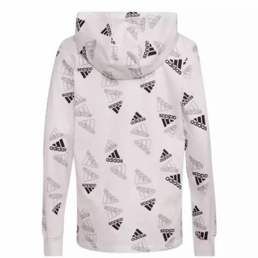 New * Boys' Adidas Tubing Badge Of Sport Hooded T-Shirt