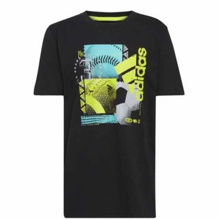 Hot * Boys' Adidas Sports 22 T-Shirt Black Green