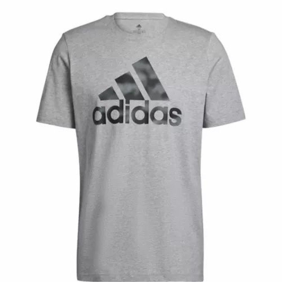 New * Men'S Adidas Essentials Camo Print T-Shirt Medium Grey Heather