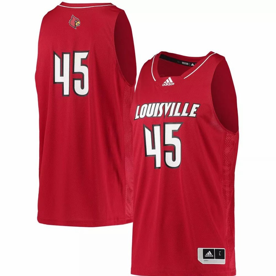 Hot * Men'S Adidas #45 Red Louisville Cardinals Swingman Basketball Jersey