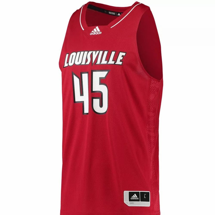 Hot * Men'S Adidas #45 Red Louisville Cardinals Swingman Basketball Jersey