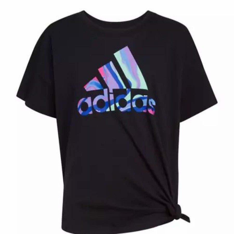 Online * Toddler Girls' Adidas Loose Tie-Front T-Shirt Adi Black