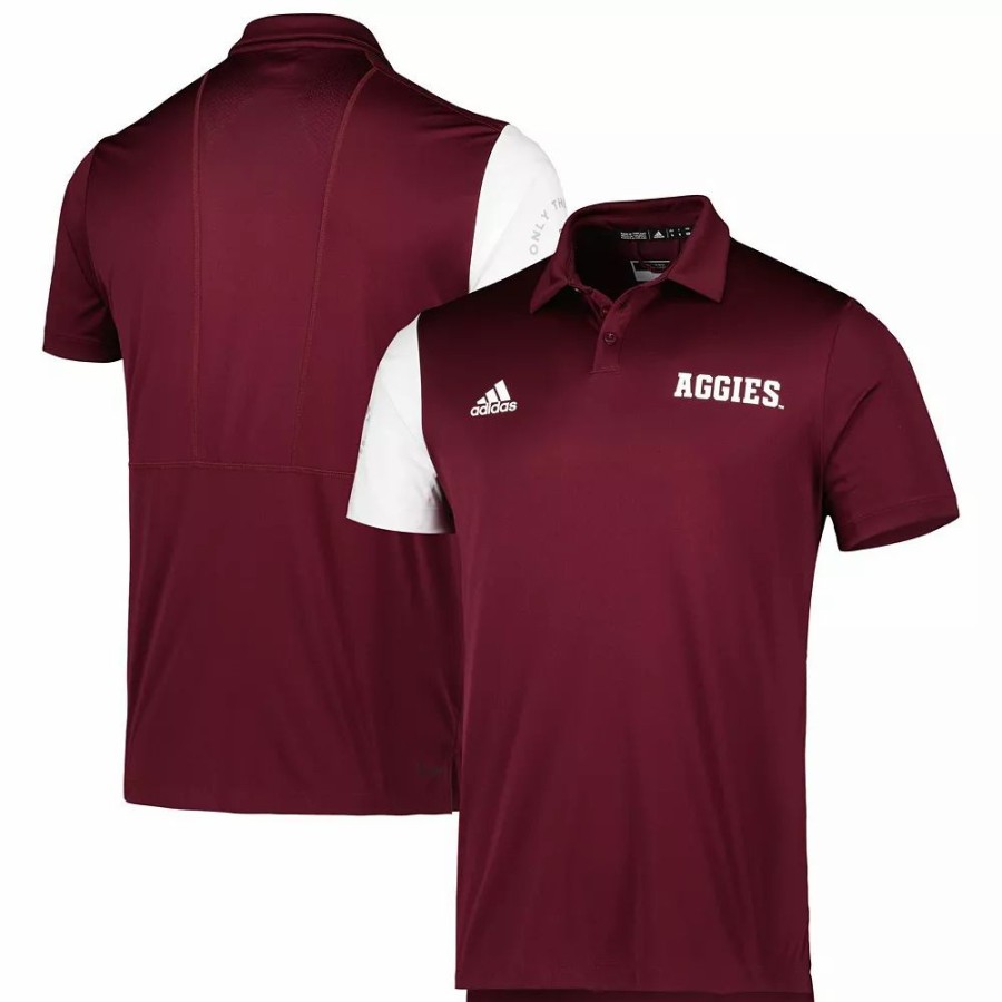 Clearance * Men'S Adidas Maroon Texas A&M Aggies Aeroready Polo