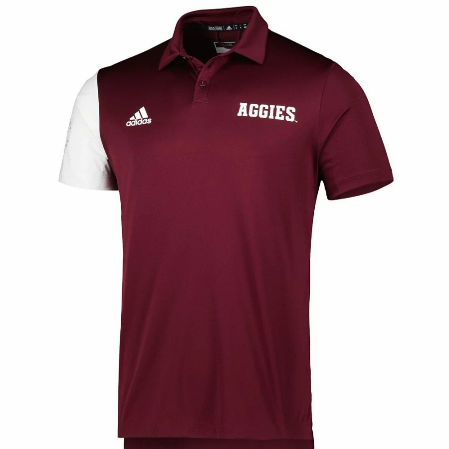 Clearance * Men'S Adidas Maroon Texas A&M Aggies Aeroready Polo