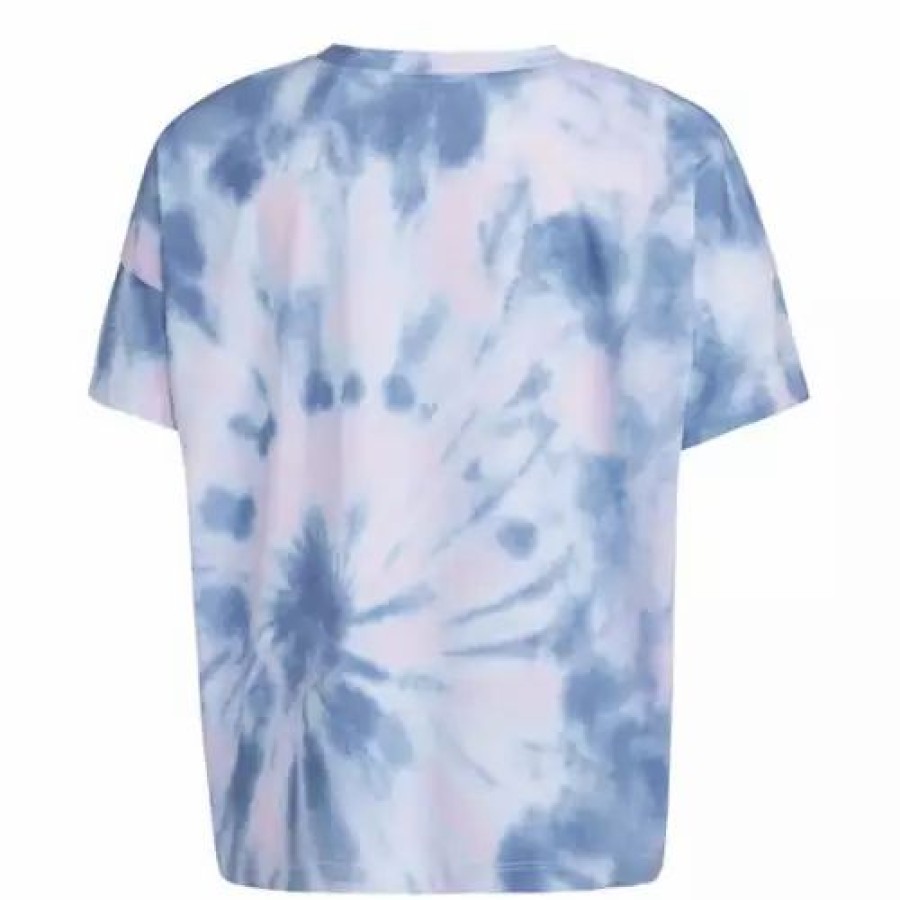 New * Toddler Girls' Adidas All Over Print Oversized T-Shirt White Blue