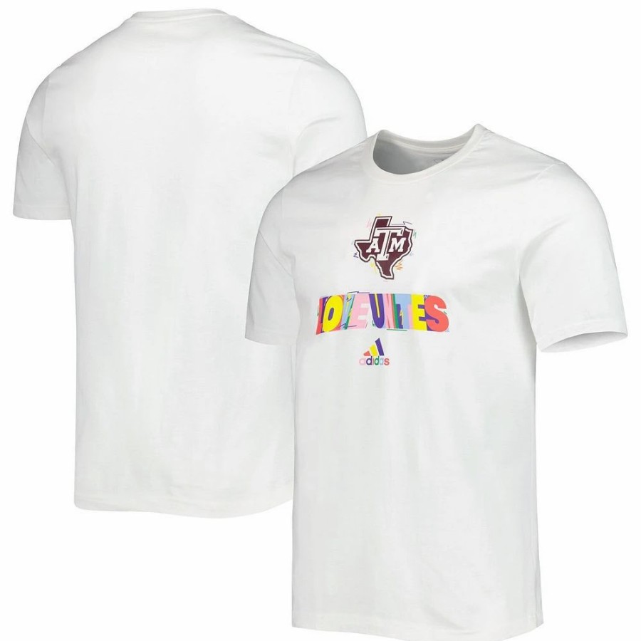 Online * Men'S Adidas White Texas A&M Aggies Pride Fresh T-Shirt