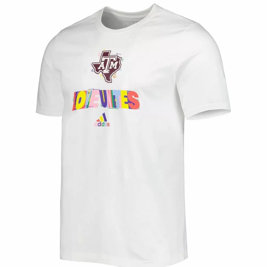 Online * Men'S Adidas White Texas A&M Aggies Pride Fresh T-Shirt