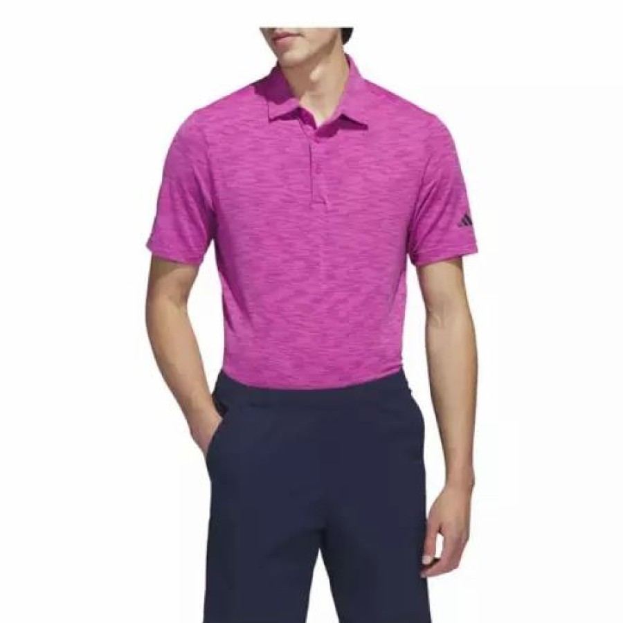 Wholesale * Men'S Adidas Space Dye Golf Polo Fuchsia