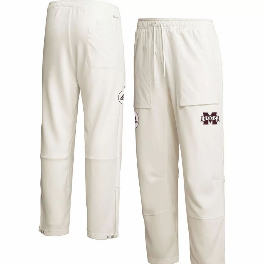 Hot * Men'S Adidas Cream Mississippi State Bulldogs Zero Dye Aeroready Pants