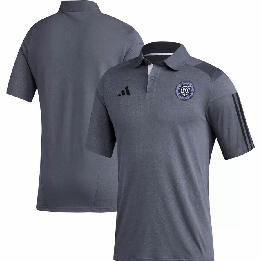 Clearance * Men'S Adidas Gray New York City Fc 2023 On-Field Training Polo