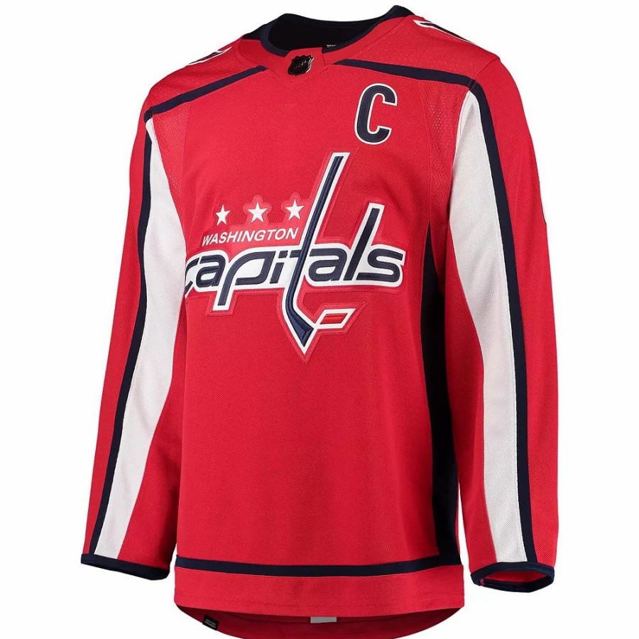 New * Men'S Adidas Alexander Ovechkin Red Washington Capitals Home Captain Patch Primegreen Authentic Pro Player Jersey