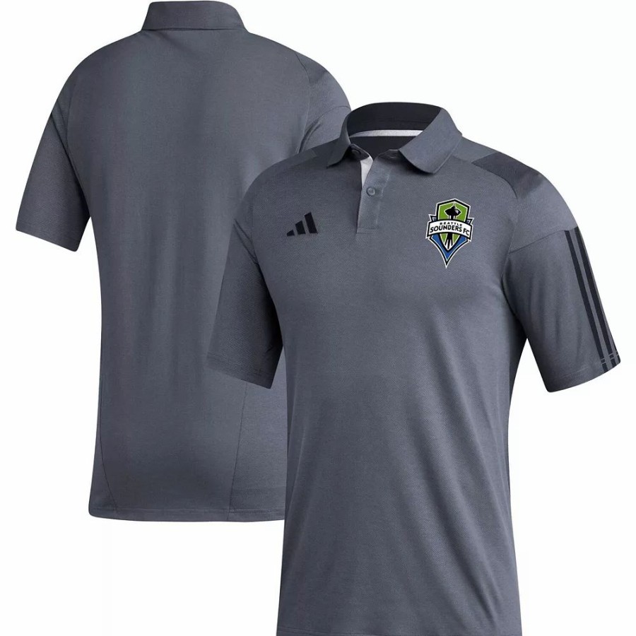 Wholesale * Men'S Adidas Gray Seattle Sounders Fc 2023 On-Field Training Polo