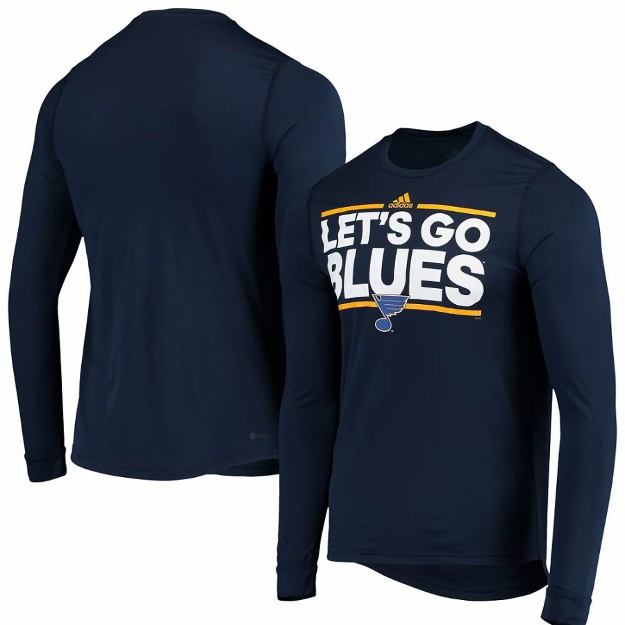 Online * Men'S Adidas Navy St. Louis Blues Dassler Aeroready Creator Long Sleeve T-Shirt