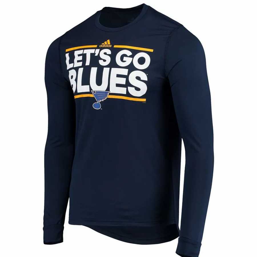 Online * Men'S Adidas Navy St. Louis Blues Dassler Aeroready Creator Long Sleeve T-Shirt