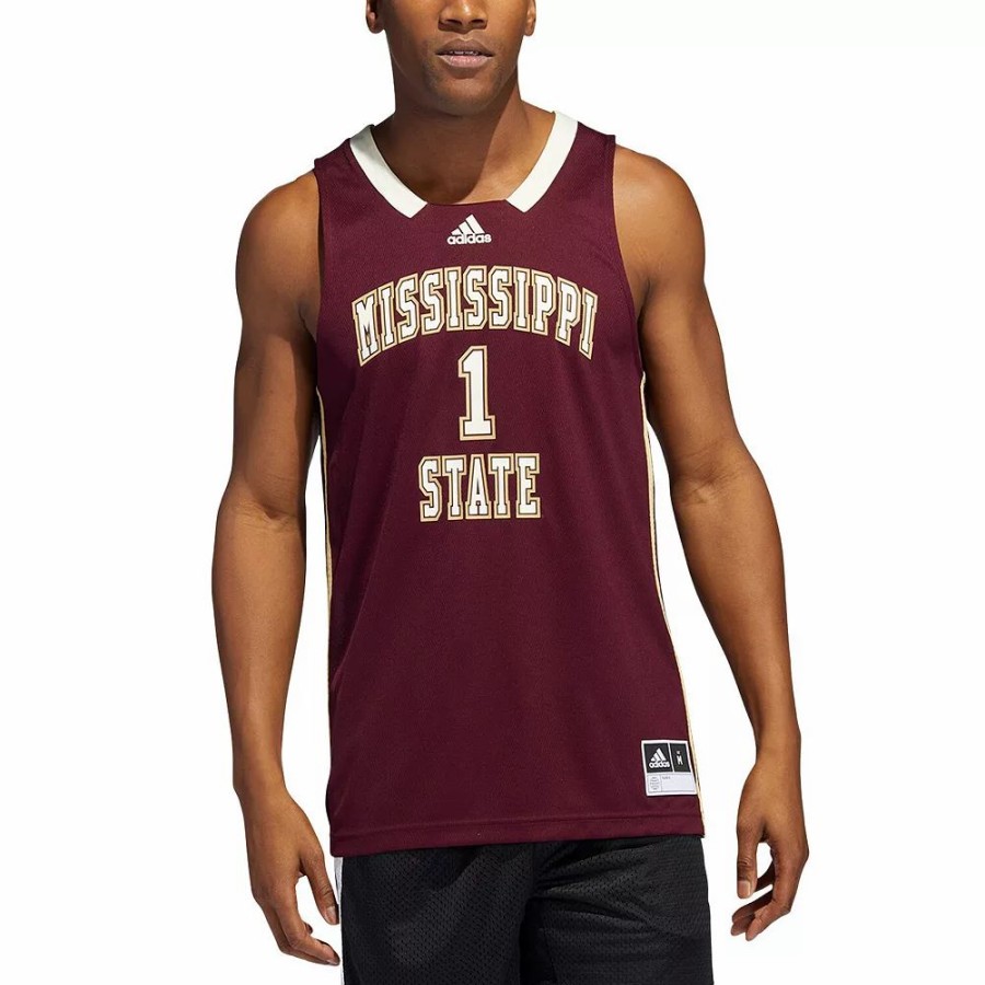 Online * Men'S Adidas #1 Maroon Mississippi State Bulldogs Reverse Retro Jersey