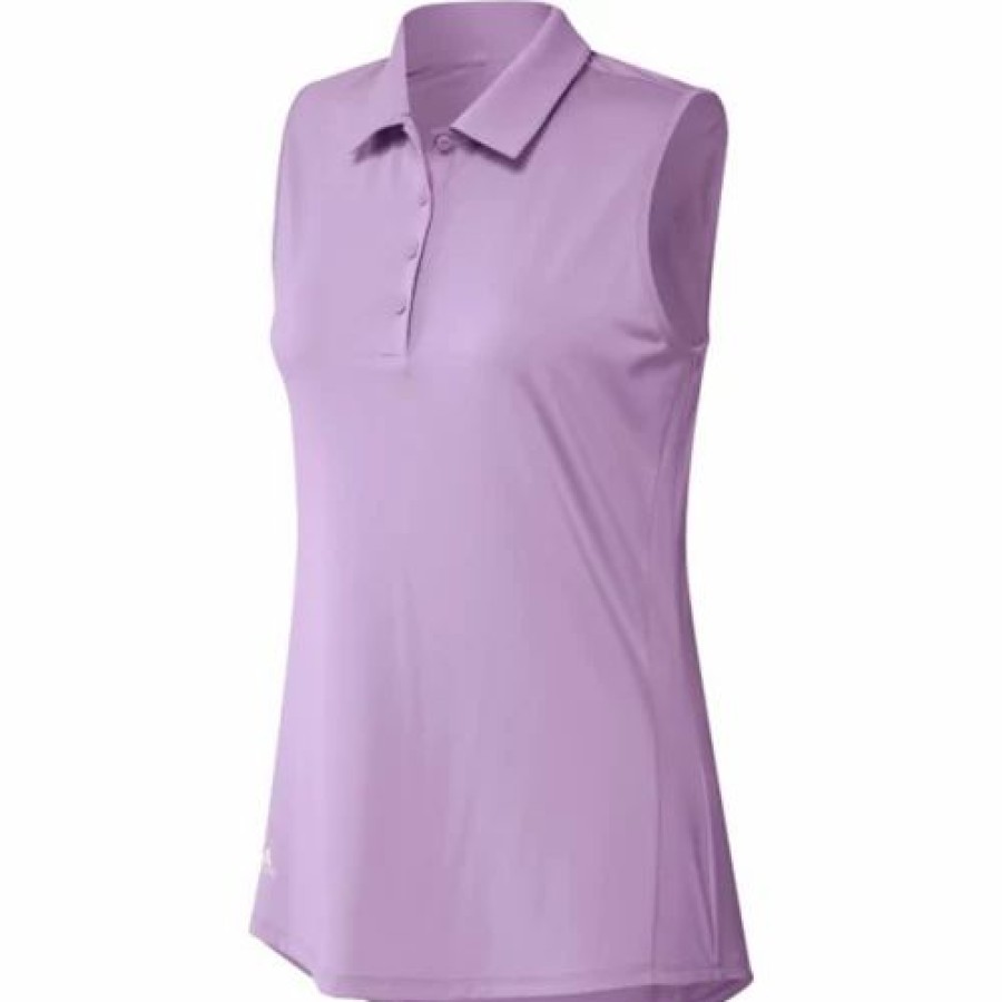 New * Women'S Adidas Ultimate 360 Sleeveless Golf Polo Lilac