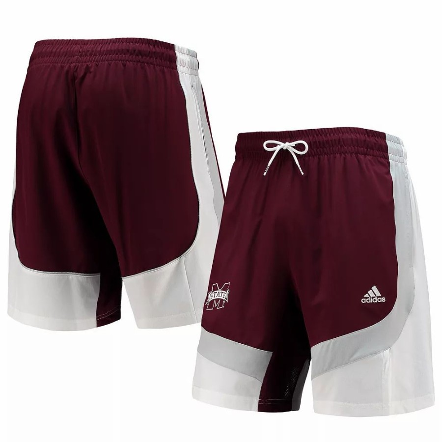 New * Men'S Adidas Maroon Mississippi State Bulldogs Swingman Basketball Aeroready Shorts