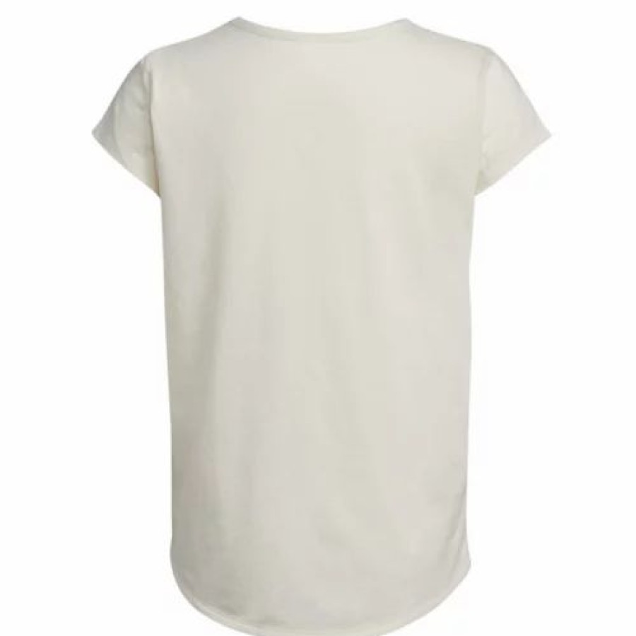 New * Girls' Adidas Short Sleeve Scoop Neck T-Shirt Chalk White