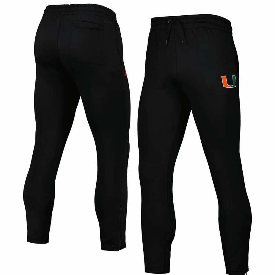 Clearance * Men'S Adidas Black Miami Hurricanes Aeroready Tapered Pants