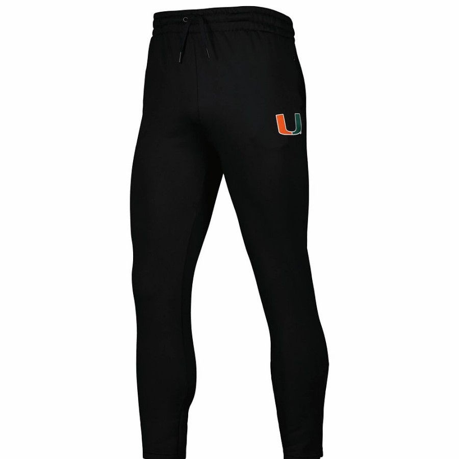 Clearance * Men'S Adidas Black Miami Hurricanes Aeroready Tapered Pants