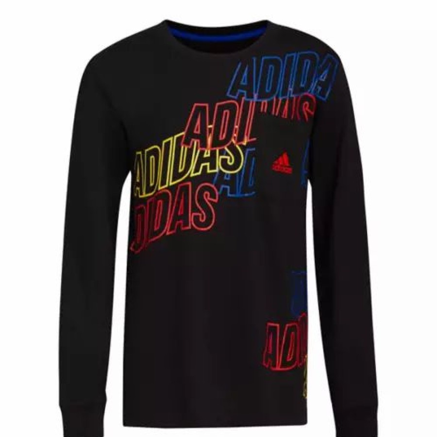 New * Boys' Adidas Warped Wrap Long Sleeve T-Shirt