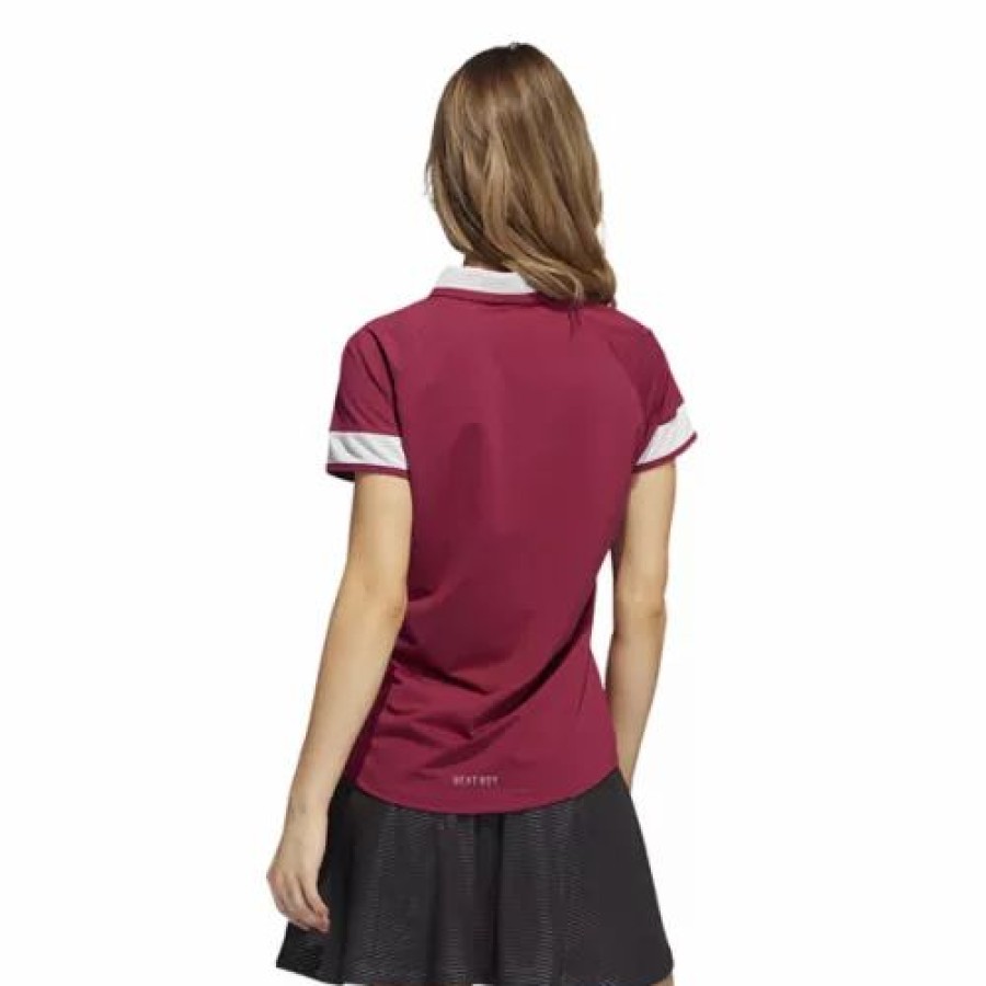 Best * Women'S Adidas Heat.Rdy Golf Polo Burgandy