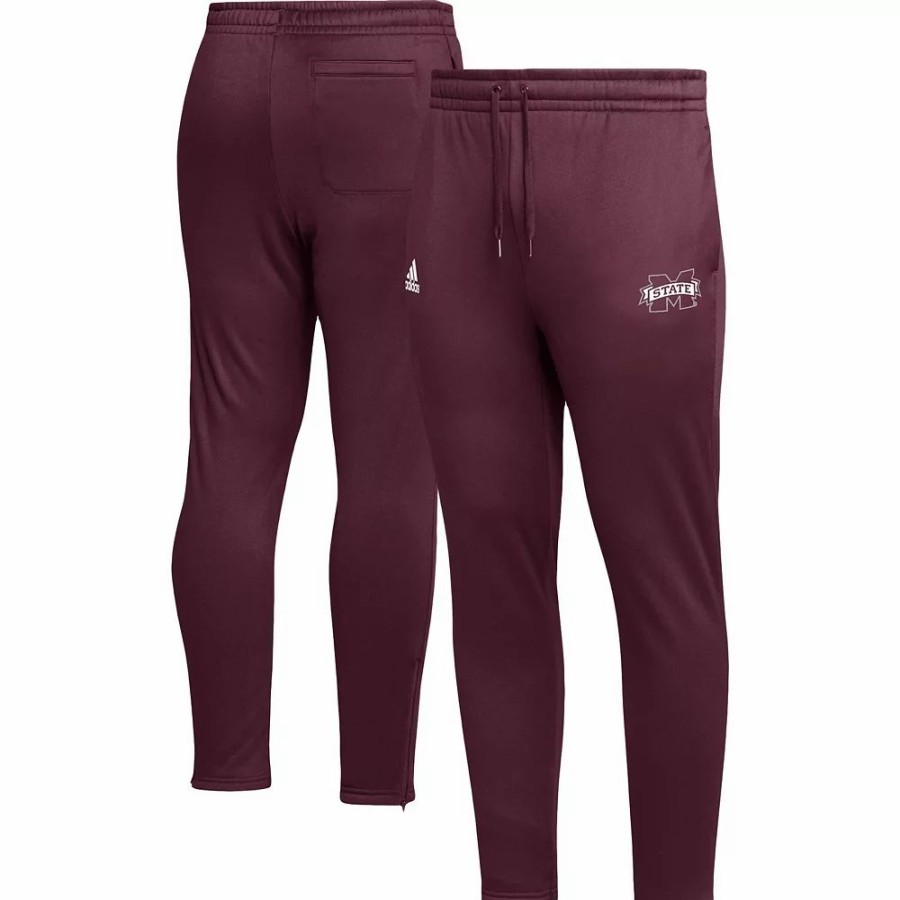 New * Men'S Adidas Maroon Mississippi State Bulldogs Aeroready Tapered Pants