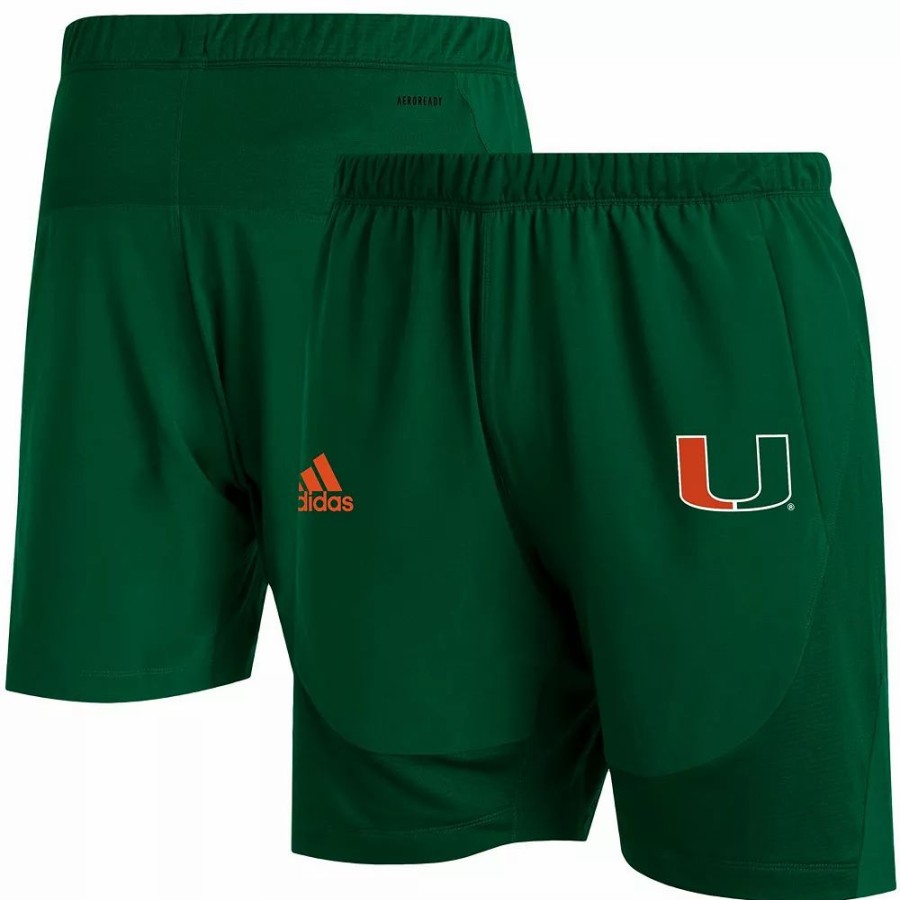 Online * Men'S Adidas Green Miami Hurricanes 2021 Sideline Aeroready Training Shorts