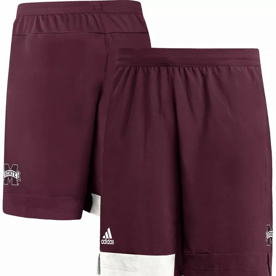 Wholesale * Men'S Adidas Maroon Mississippi State Bulldogs Training Shorts