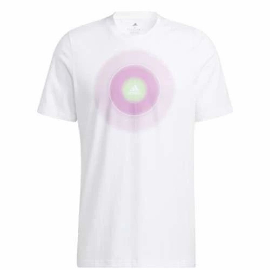 New * Men'S Adidas Positive Aura Badge Of Sport Graphic T-Shirt White