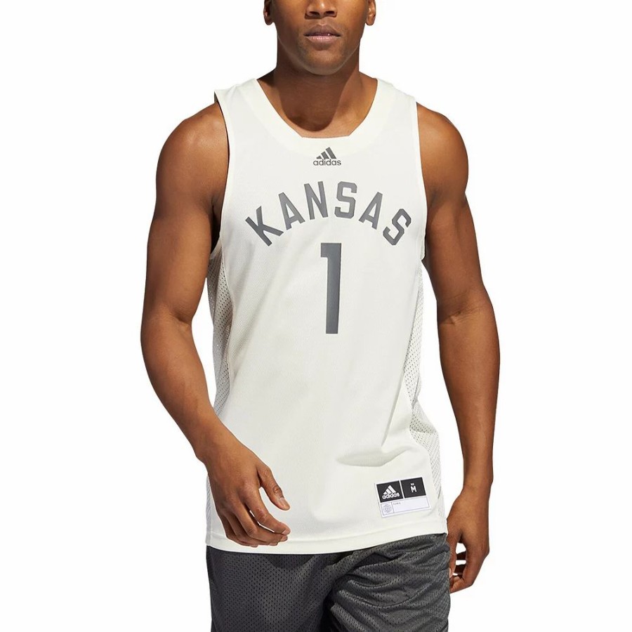 Hot * Men'S Adidas #1 Cream Kansas Jayhawks Reverse Retro Jersey