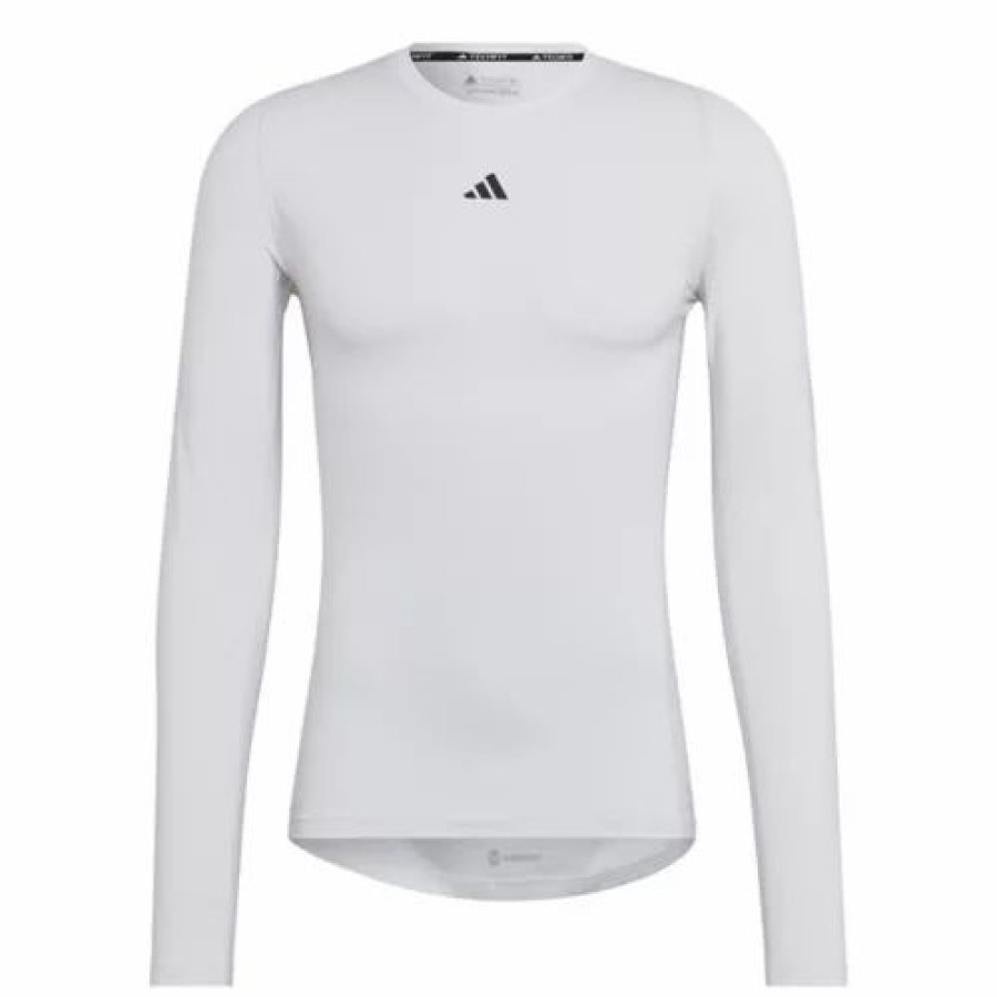 New * Men'S Adidas Techfit Training Long-Sleeve Top White