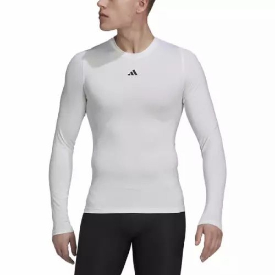 New * Men'S Adidas Techfit Training Long-Sleeve Top White