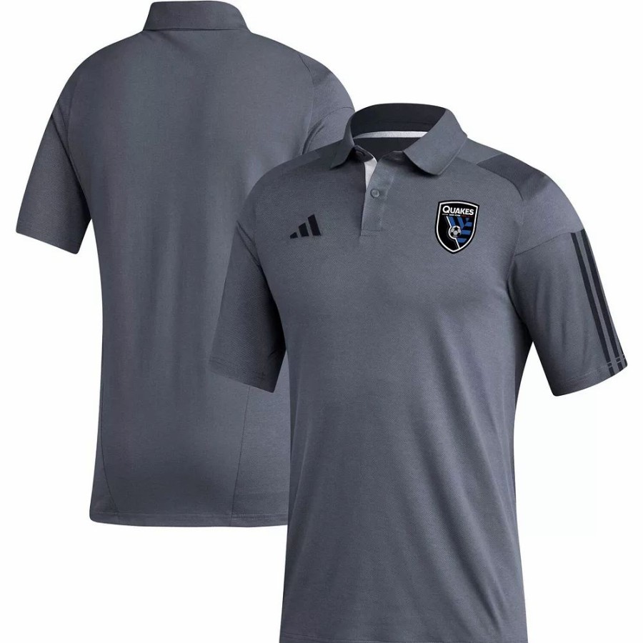 New * Men'S Adidas Gray San Jose Earthquakes 2023 On-Field Training Polo